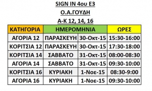 SIGN IN 4&omicron;&upsilon; E3